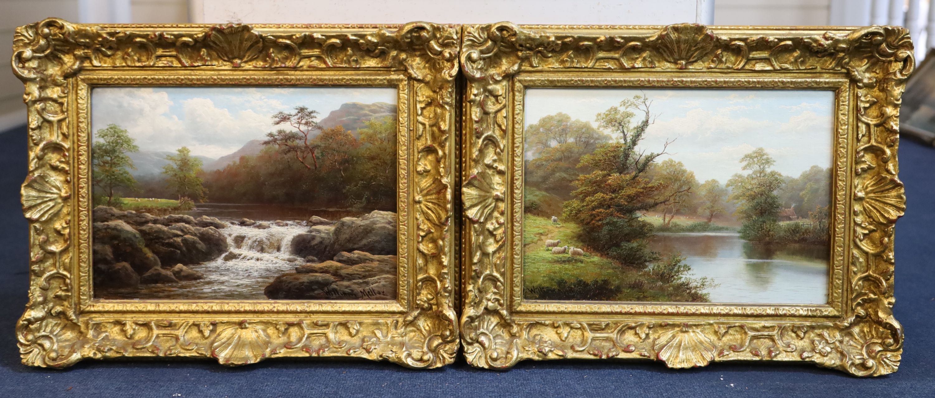 William Mellor (1851-1931) On The Llugyy, North Wales and On The Nidd nr Knaresborough 10 x 14in.